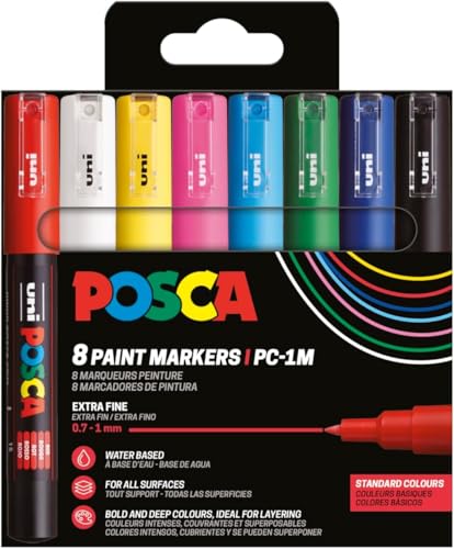 posca-pc-1mc-set-8-marqueurs-basiques-extra-fins image 5