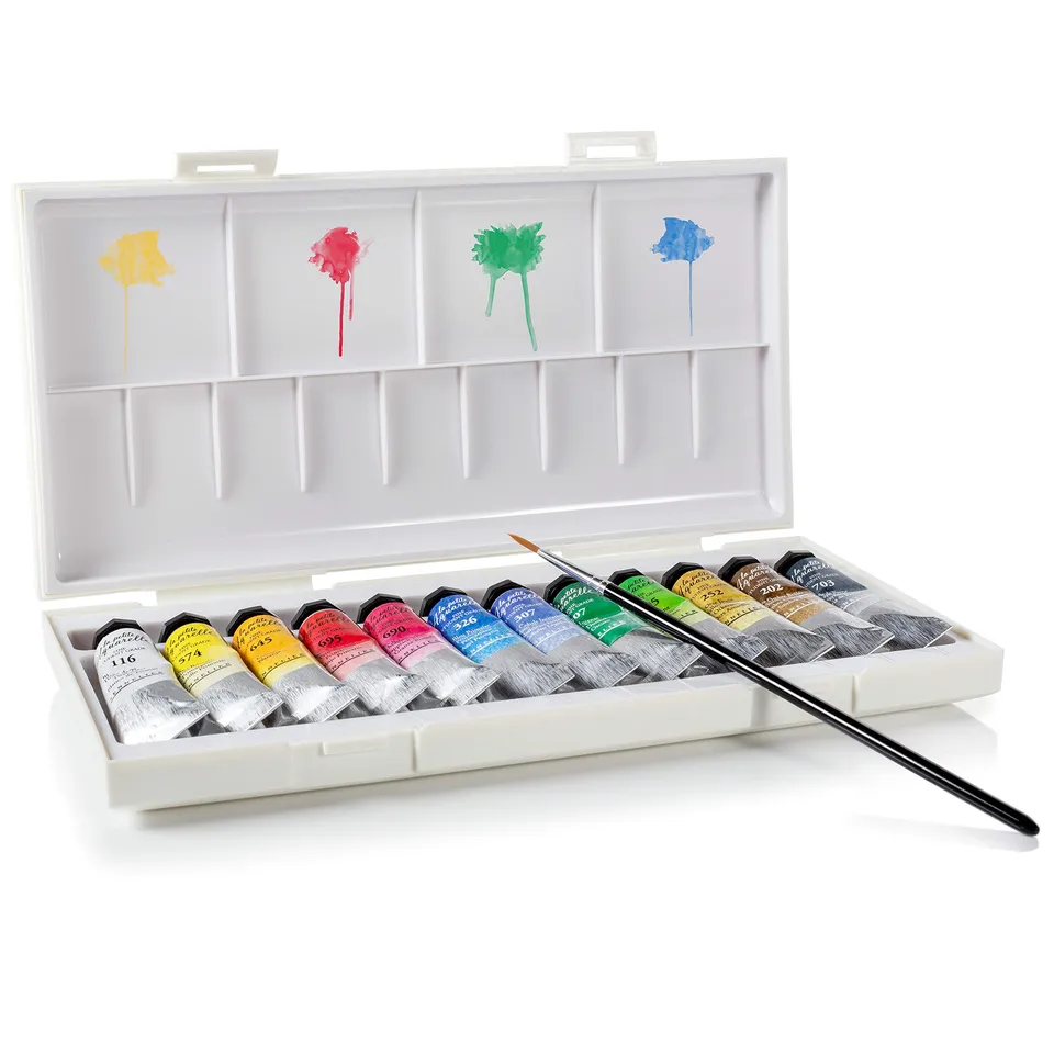 sennelier-la-petite-aquarelle-coffret-12-tubes-10-ml-pinceau image 1