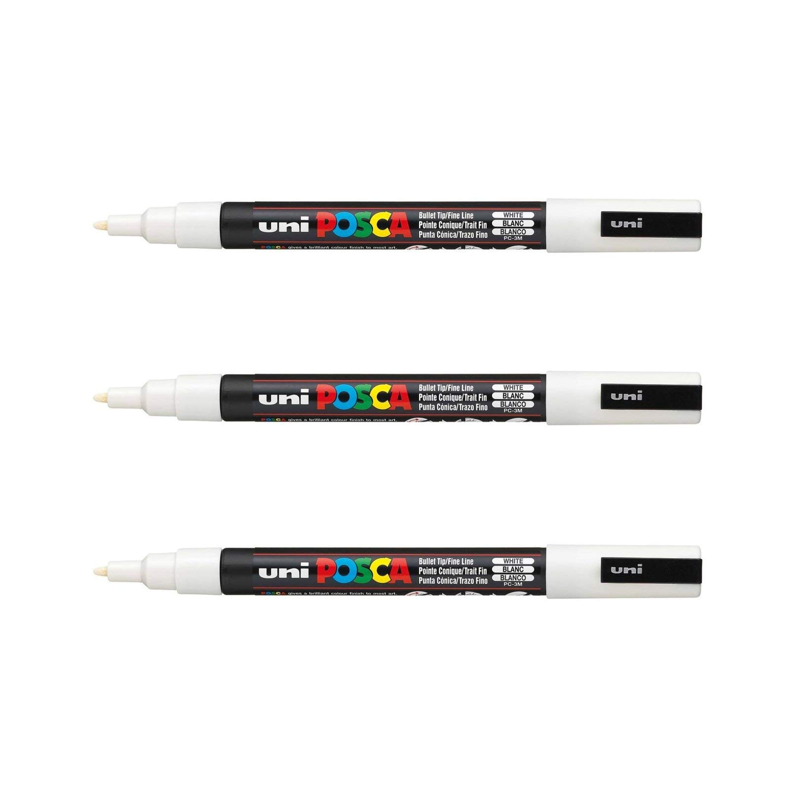 posca-pc-8k-lot-de-3-marqueurs-peinture-8-mm-blanc image 4