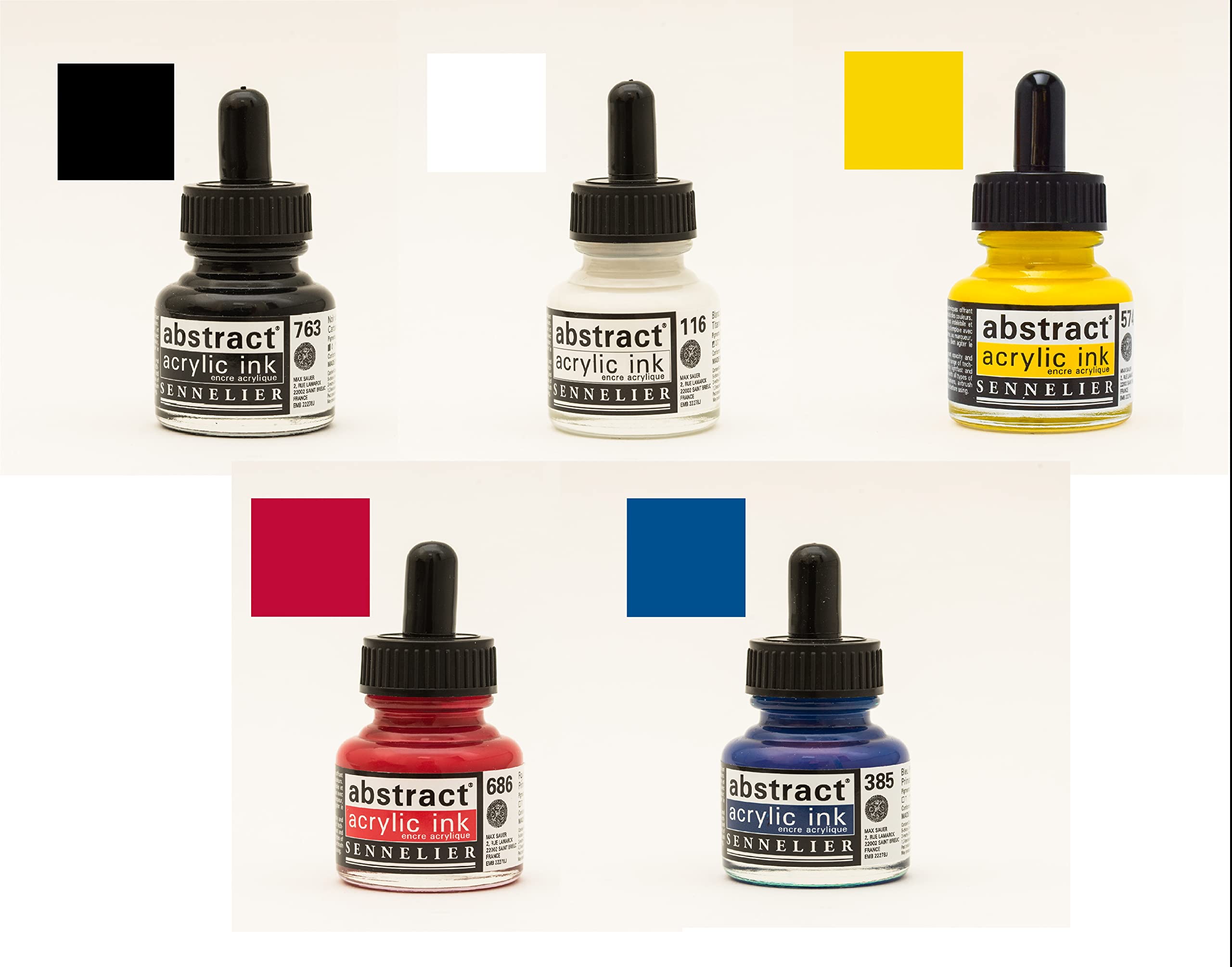 sennelier-encre-acrylique-abstraite-5-flacons-30-ml-primaires image 3