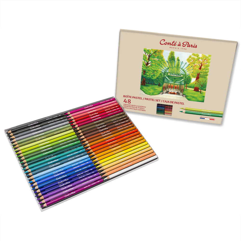 cont-paris-crayons-pastel-bo-te-de-48-couleurs image 3