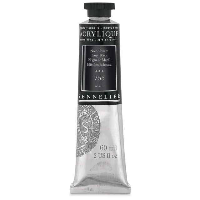 sennelier-acrylique-extra-fine-60ml-noir-d-ivoire-755-s-rie-1 image 1