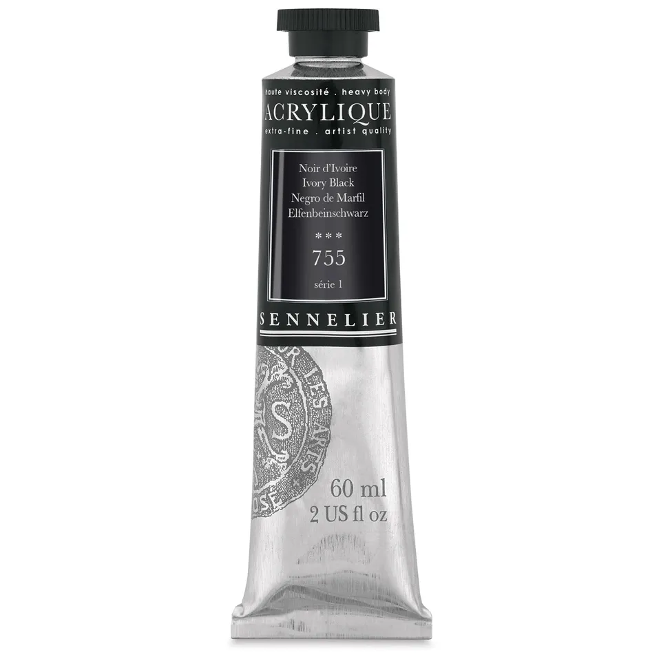 sennelier-acrylique-extra-fine-60ml-noir-d-ivoire-755-s-rie-1 image 1