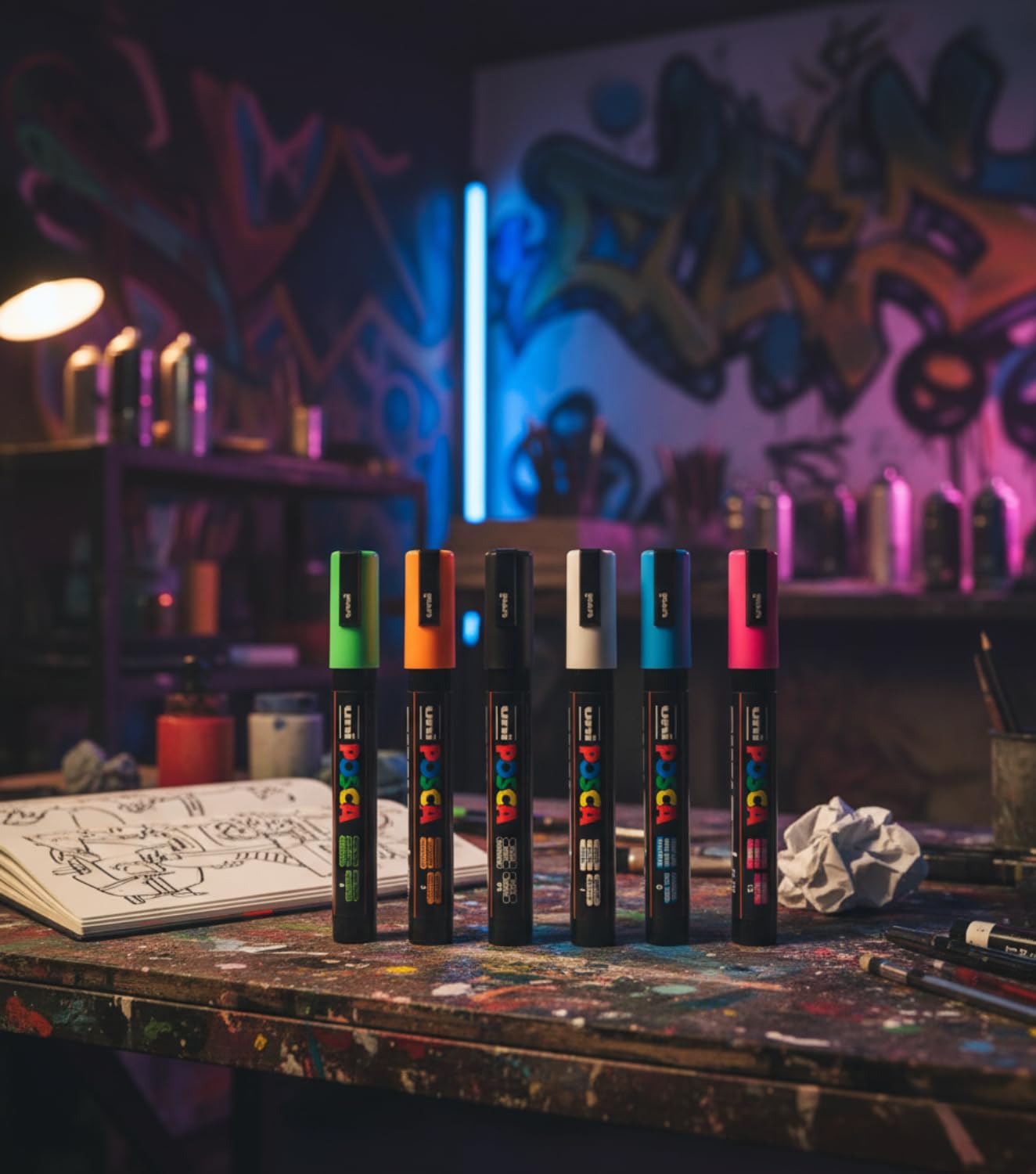 posca-maxi-pack-14-marqueurs-pochon-multi-pointes image 4