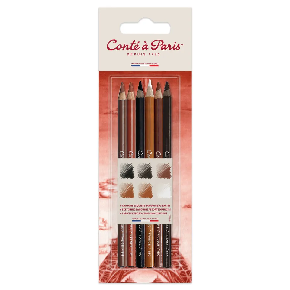 cont-paris-6-crayons-esquisse-sanguine-assortis image 1