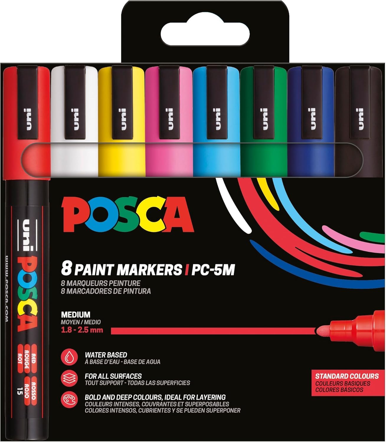 posca-pc-5m-set-chaud-8-marqueurs-peinture-1-8-2-5-mm image 7