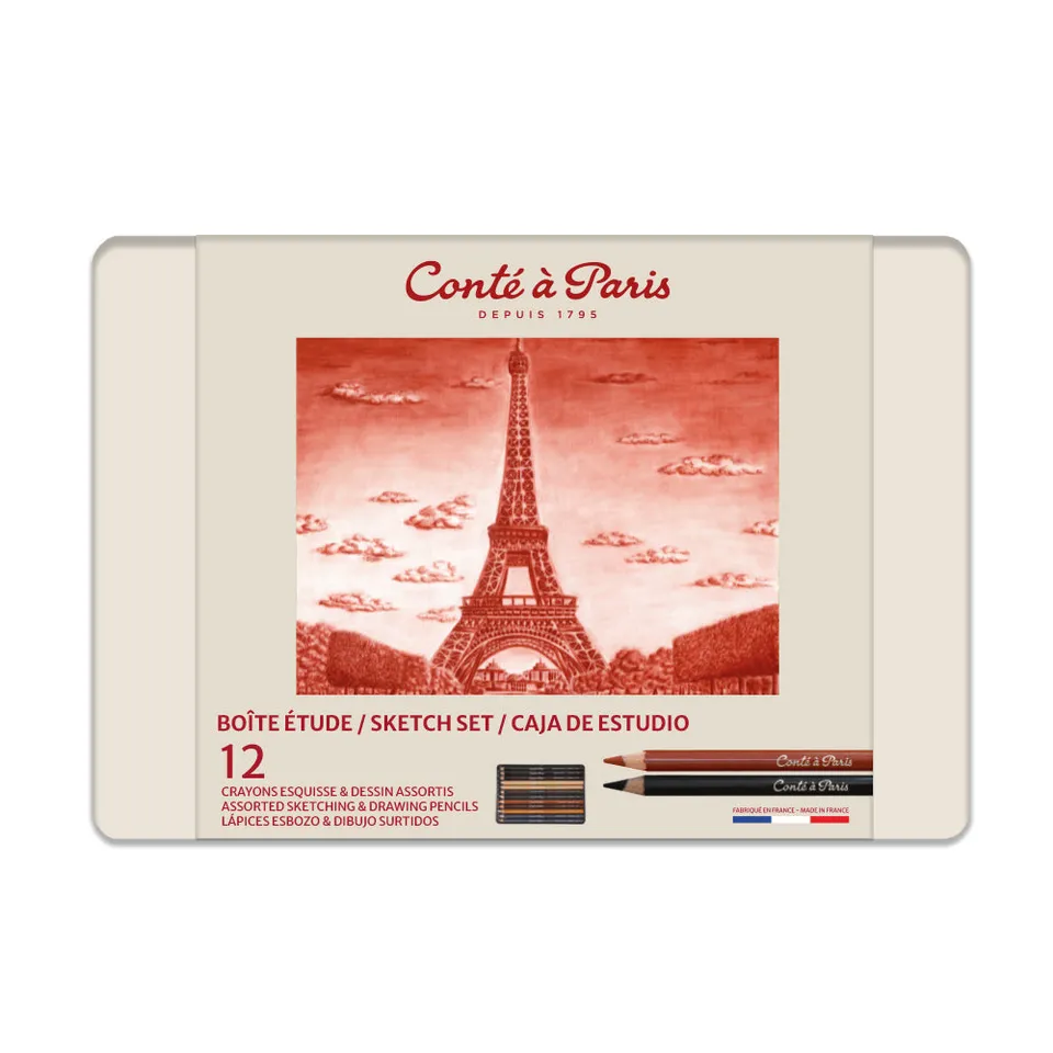 cont-paris-bo-te-de-12-crayons-esquisse-tude image 1
