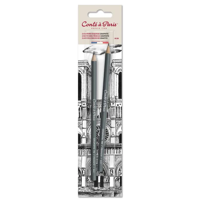 cont-paris-2-crayons-esquisse-graphite-hb-2b image 1