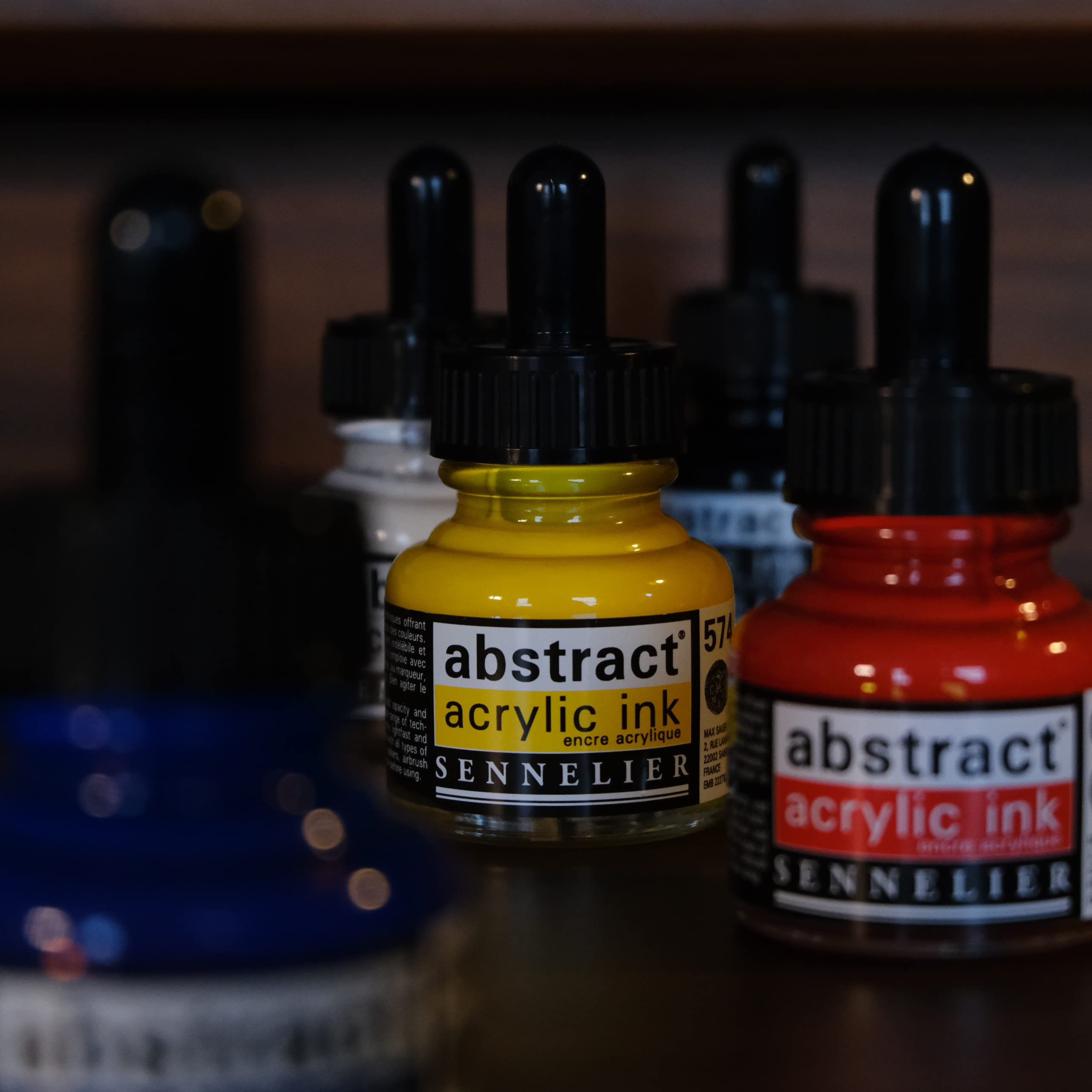 sennelier-encre-acrylique-abstraite-5-flacons-30-ml-primaires image 2
