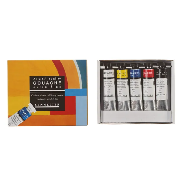 sennelier-artists-gouache-extra-fine-set-5-tubes-de-21-ml image 1