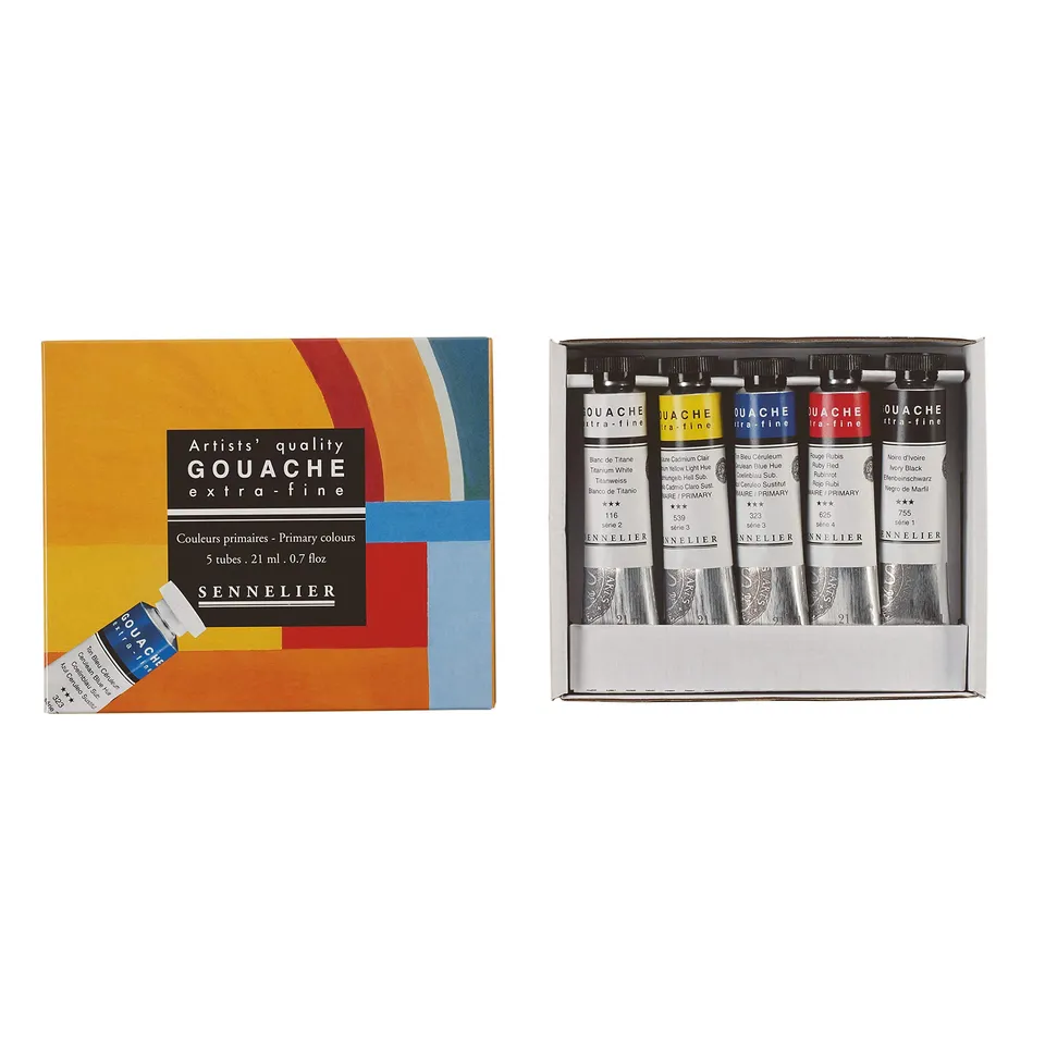 sennelier-artists-gouache-extra-fine-set-5-tubes-de-21-ml image 1