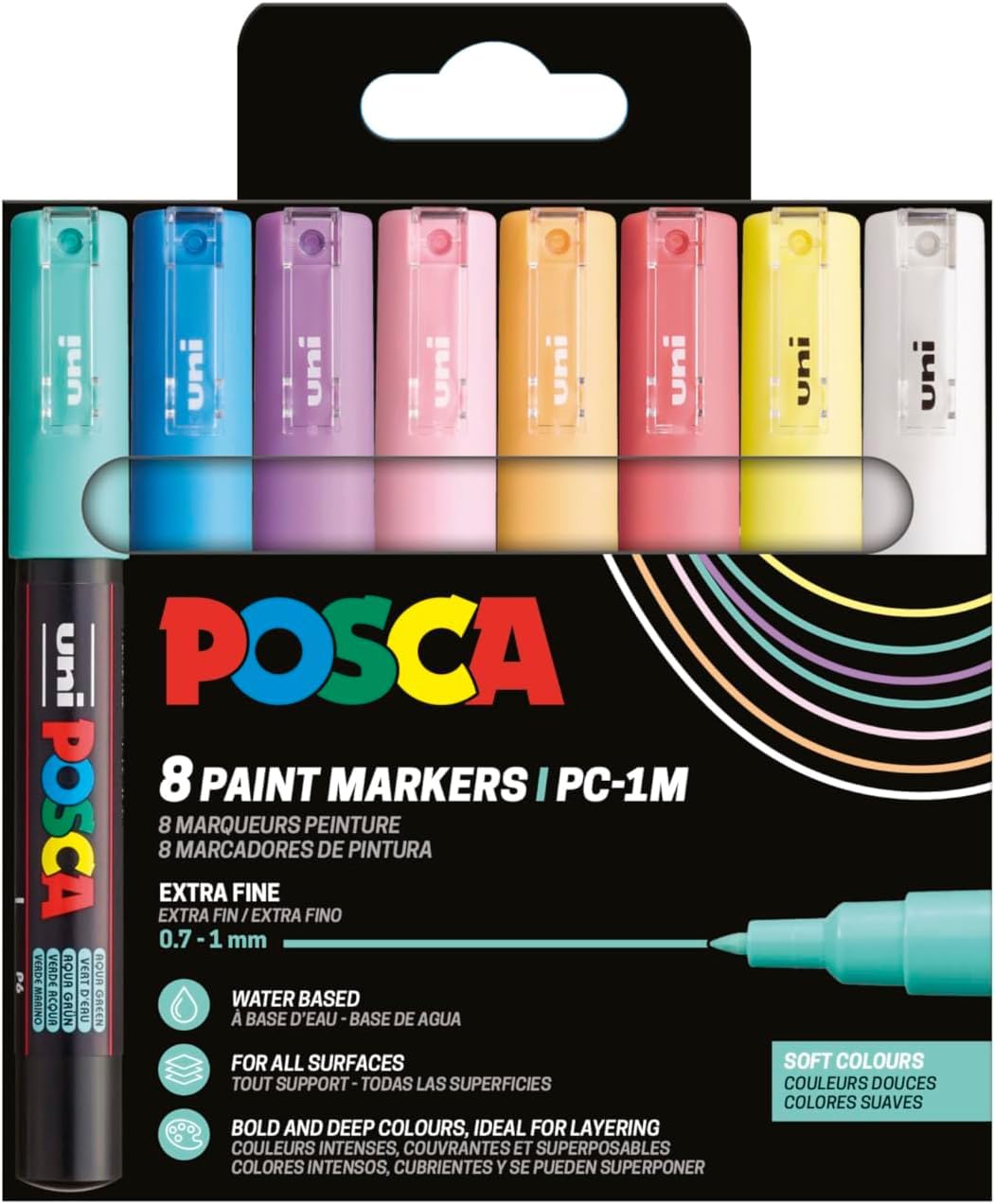 posca-pc-1mc-set-8-marqueurs-basiques-extra-fins image 4