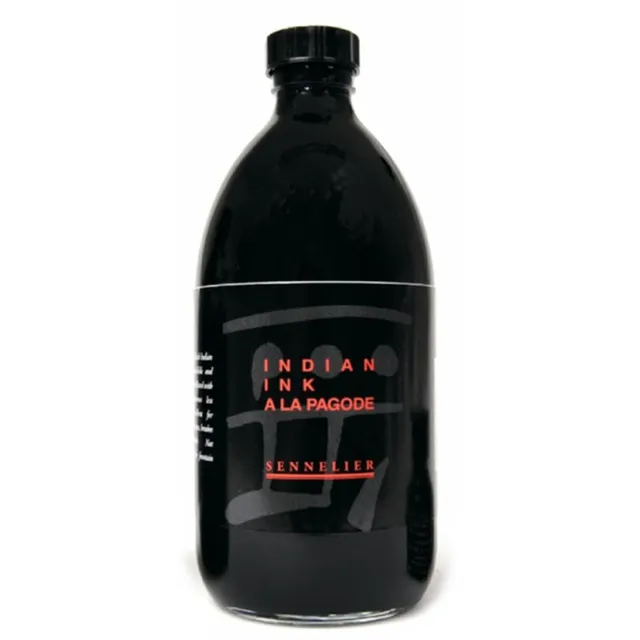 sennelier-encre-de-chine-noire-250-ml-la-pagode image 1