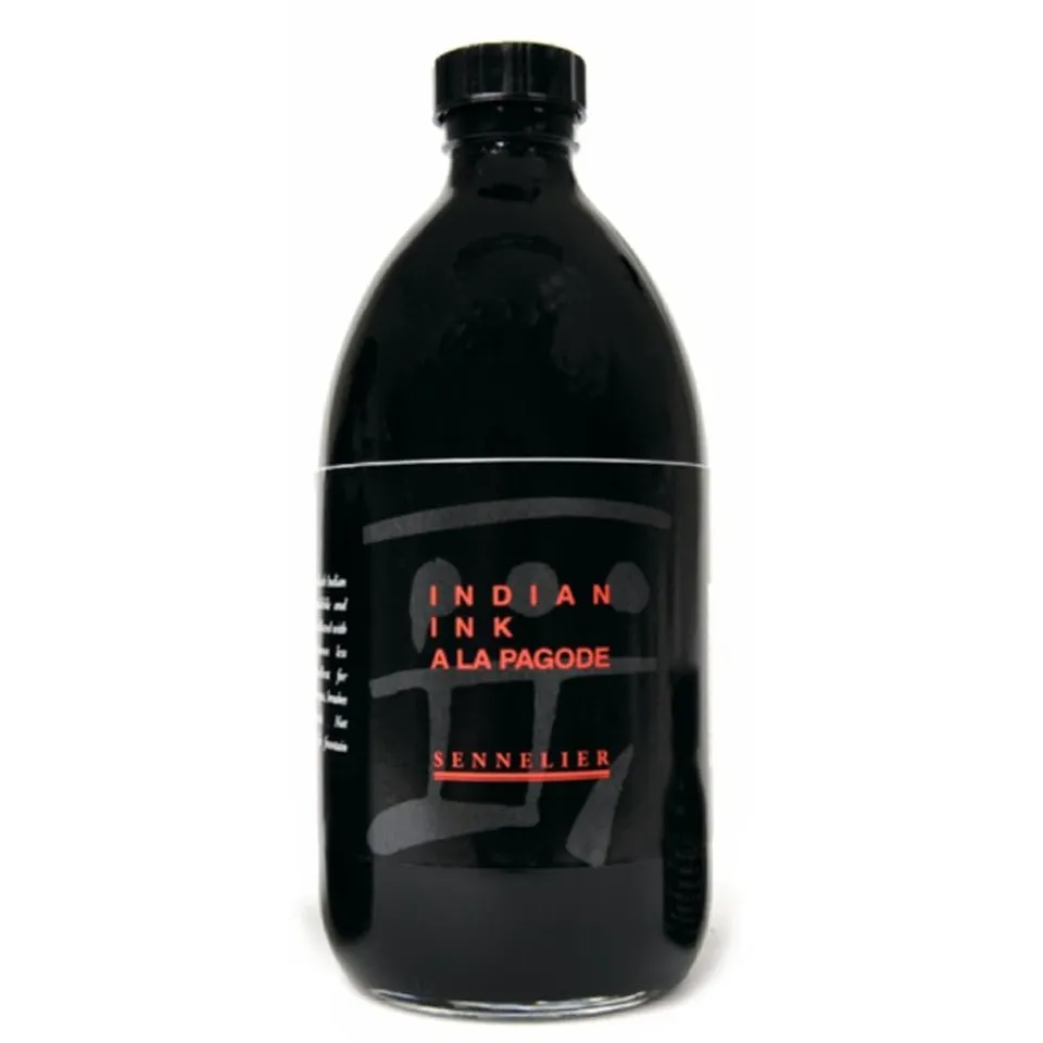 sennelier-encre-de-chine-noire-250-ml-la-pagode image 1