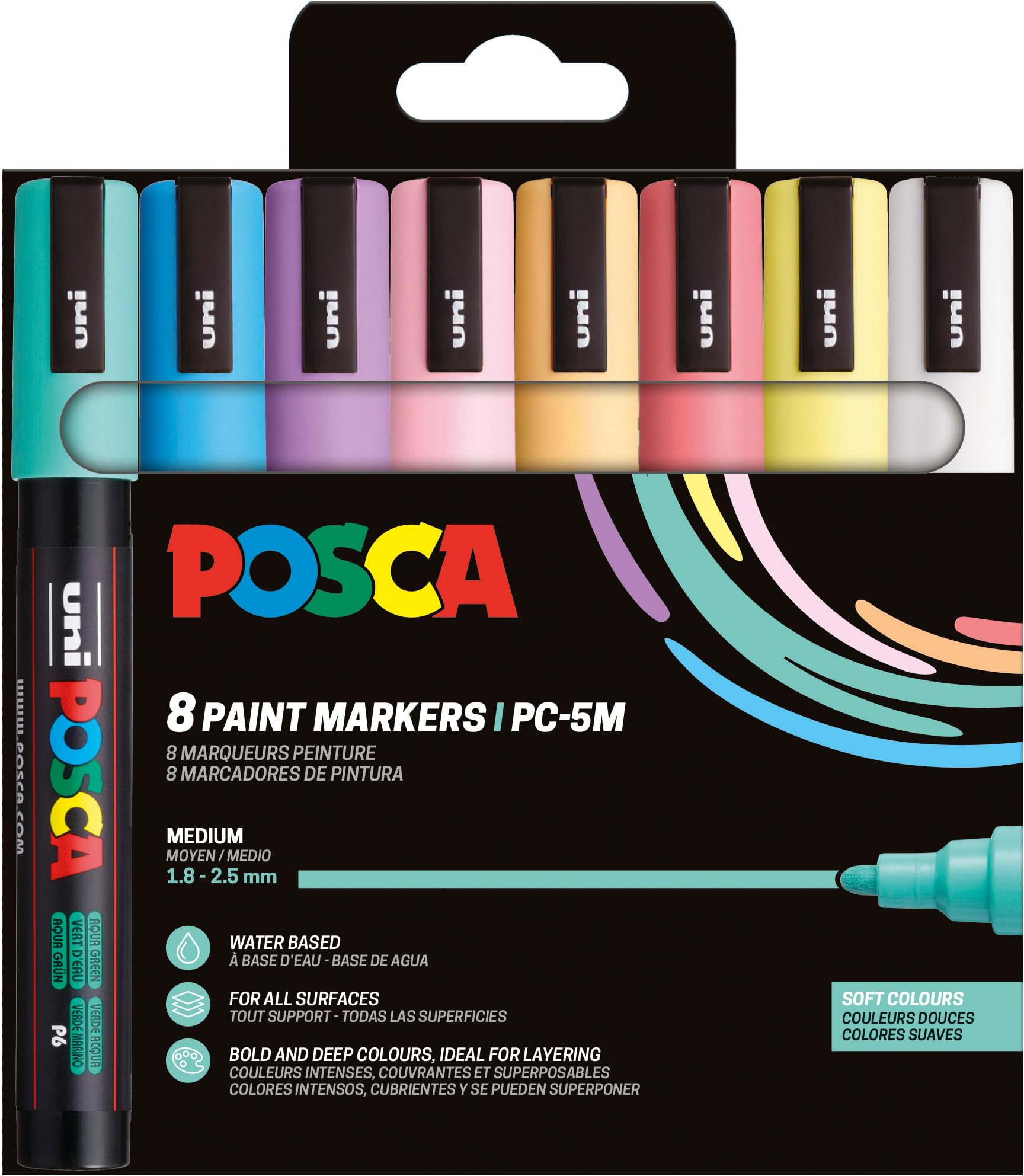 posca-pc-5m-set-chaud-8-marqueurs-peinture-1-8-2-5-mm image 2