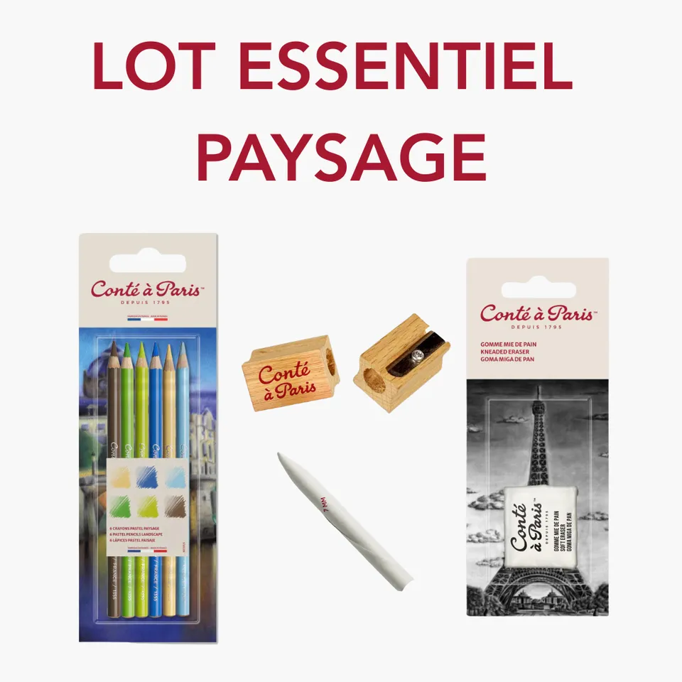cont-paris-lot-essentiel-paysage-6-crayons-accessoires image 1