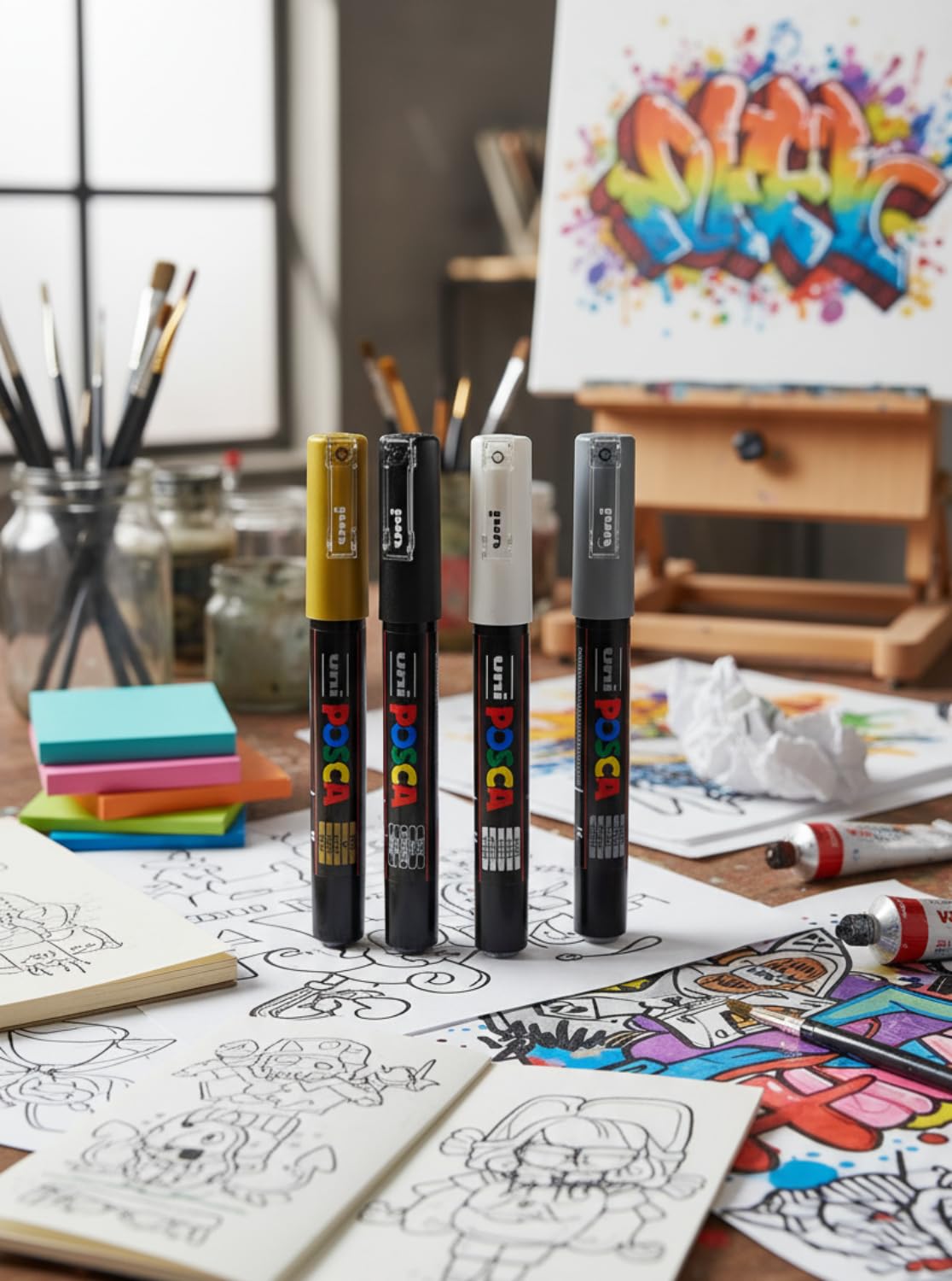 posca-maxi-pack-14-marqueurs-pochon-multi-pointes image 3