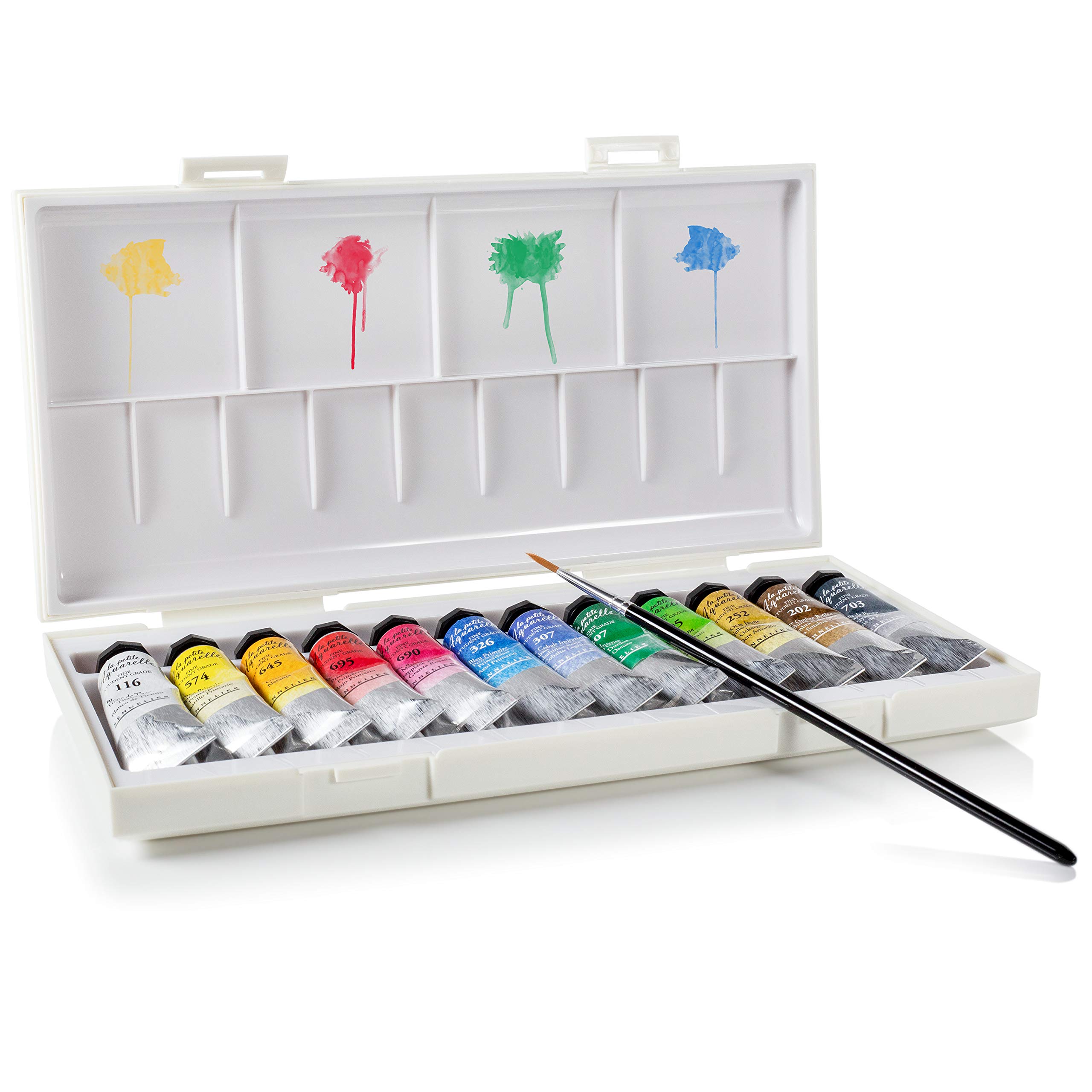 sennelier-la-petite-aquarelle-coffret-12-tubes-10-ml-pinceau image 1