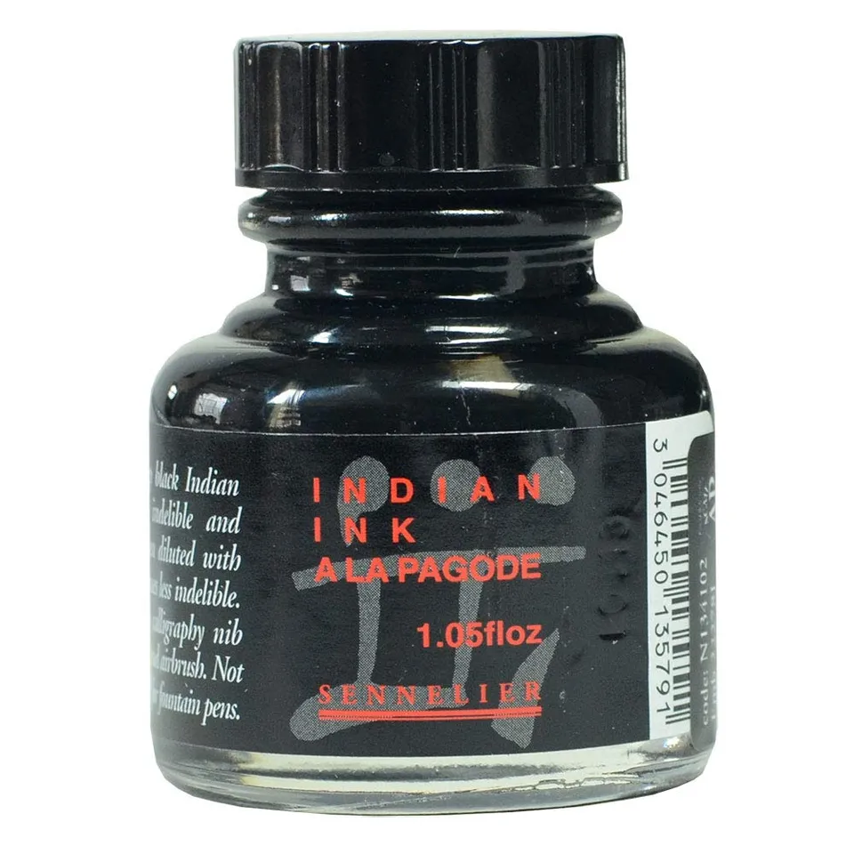 sennelier-encre-de-chine-la-pagode-flacon-30-ml image 1