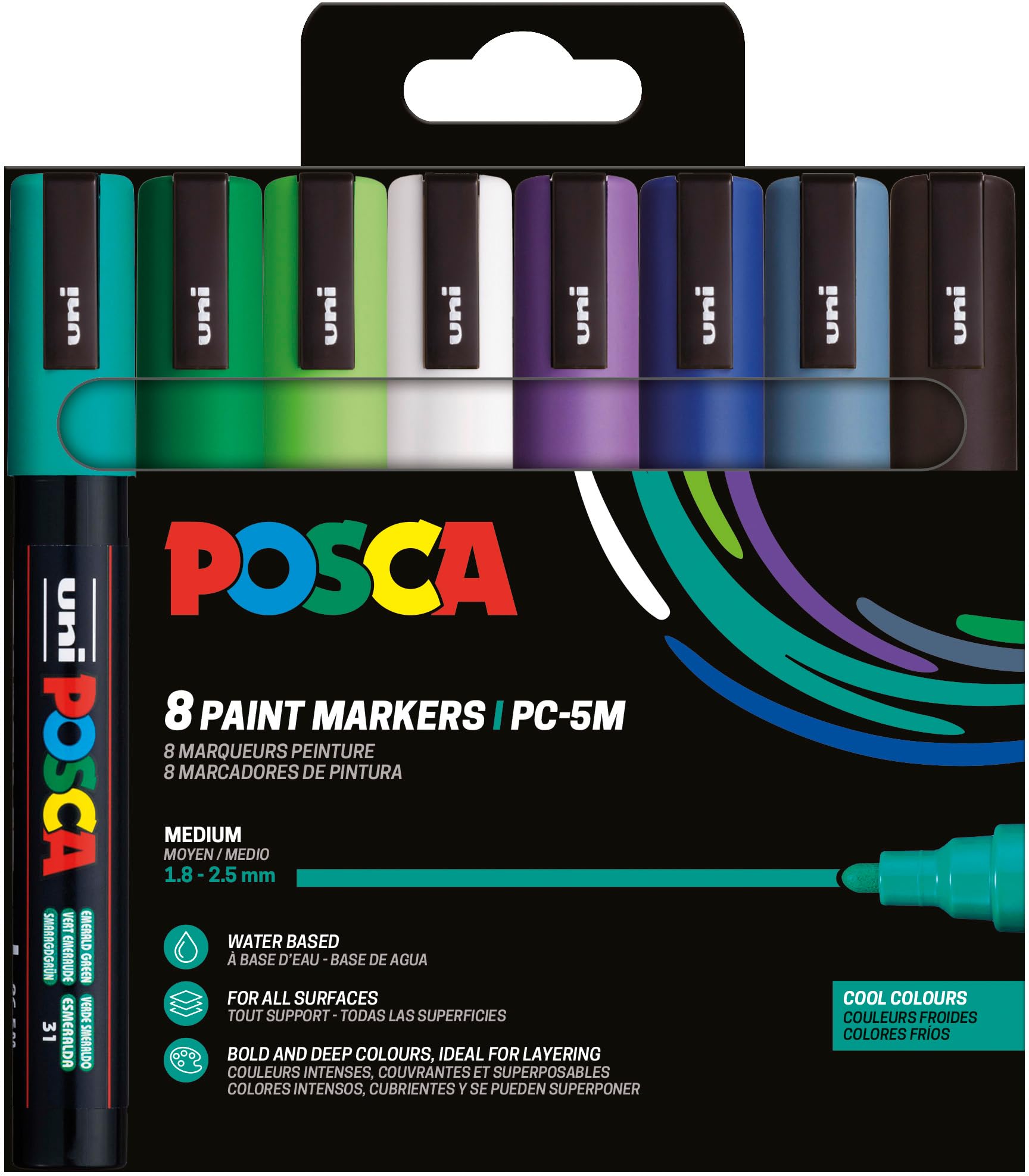 posca-pc-5m-set-chaud-8-marqueurs-peinture-1-8-2-5-mm image 3