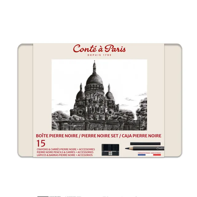 cont-paris-coffret-m-tal-pierre-noire-set-dessin-esquisse image 1
