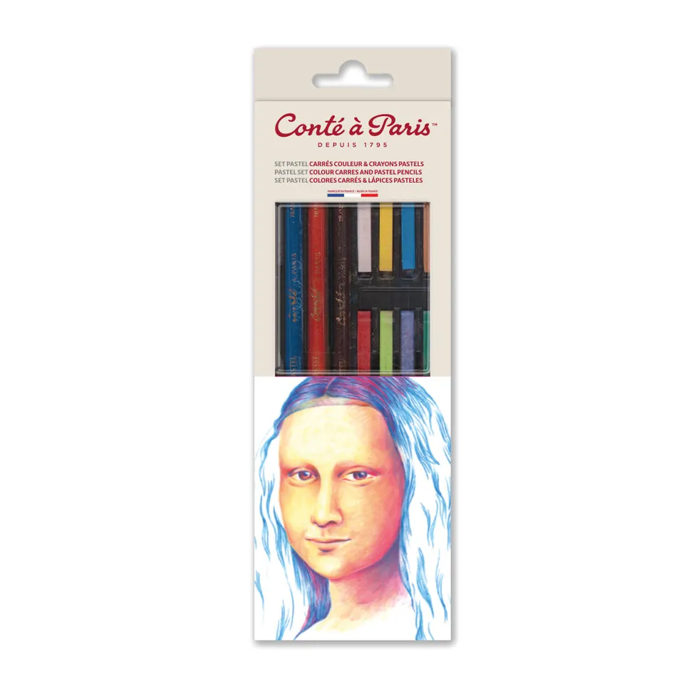 cont-paris-set-pastel-tude-12-carr-s-assortis-3-crayons-pastel image 1