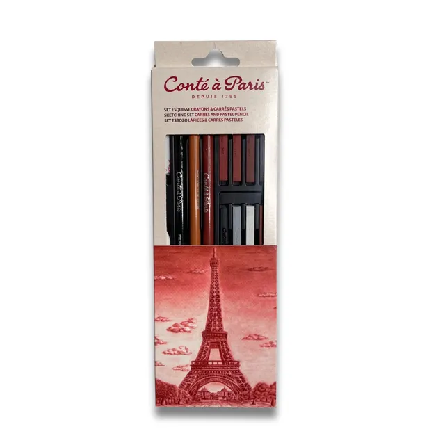 cont-paris-coffret-esquisse-12-carr-s-3-crayons-et-accessoires-2 image 1