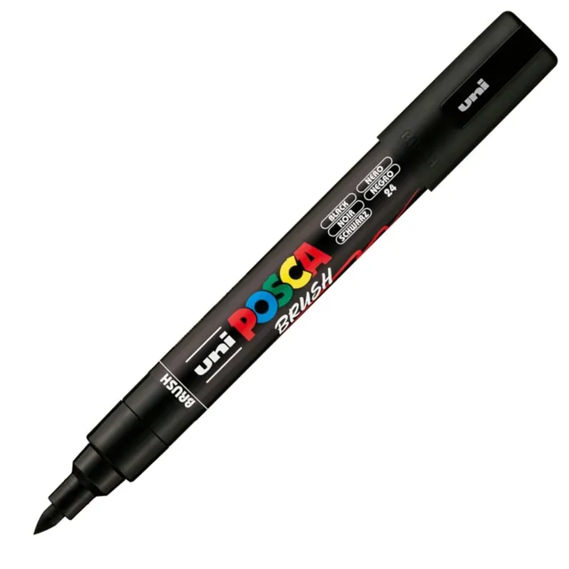 posca-pc5br-marqueur-peinture-brush-noir-base-eau image 1