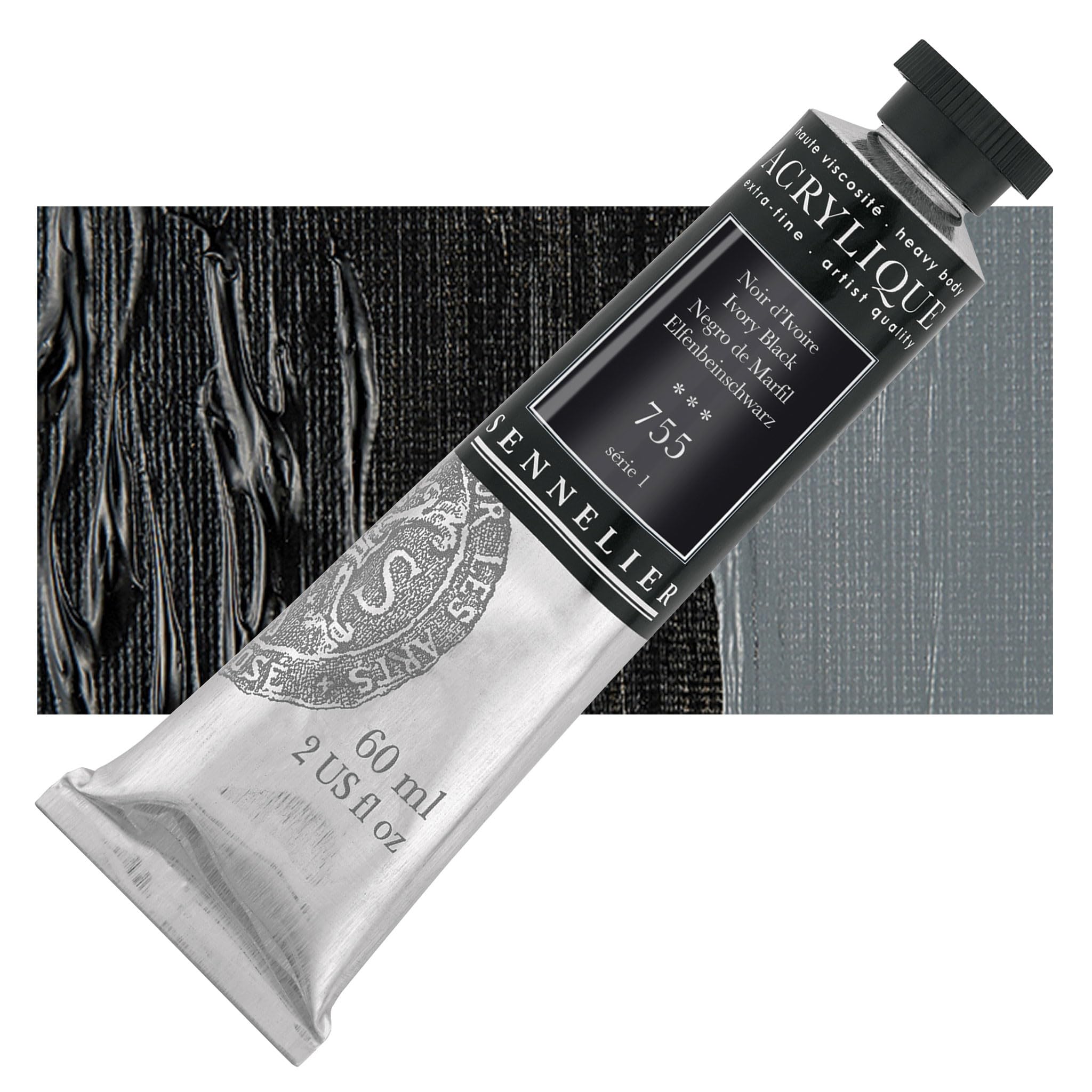 sennelier-acrylique-extra-fine-60ml-noir-d-ivoire-755-s-rie-1 image 2