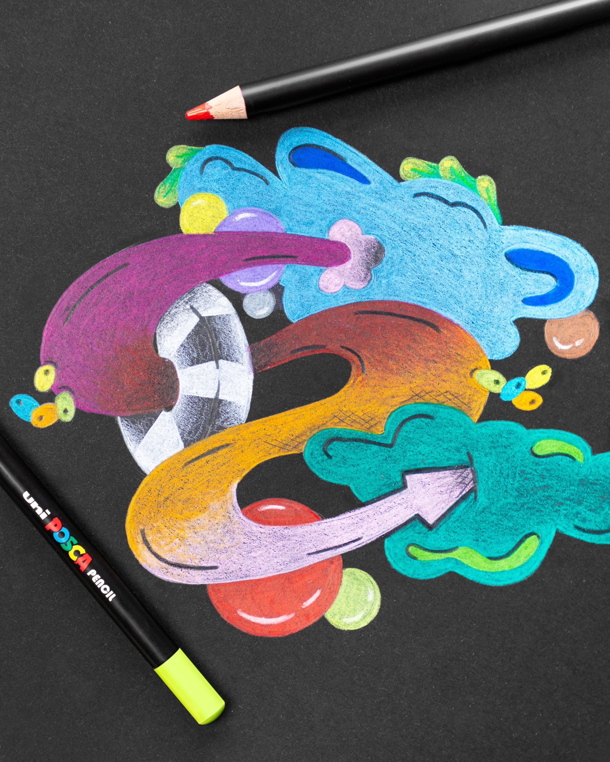 posca-pencil-set-15-crayons-couleur-huile-et-cire-multisupport image 2