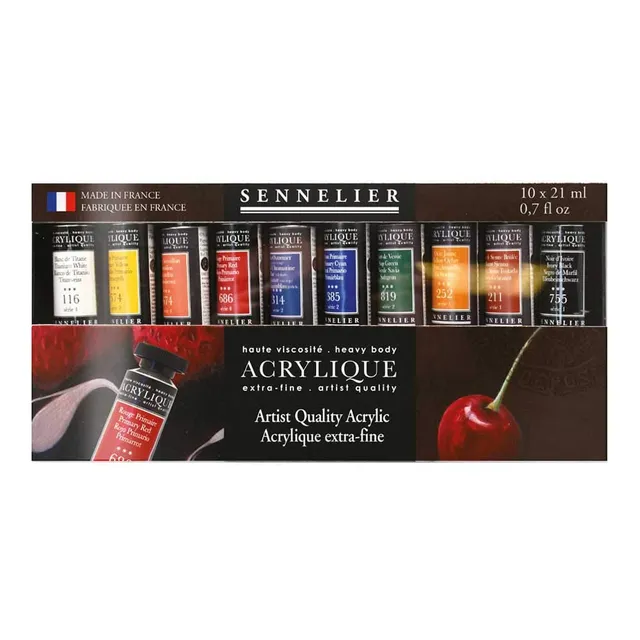 sennelier-artist-acrylique-set-10-tubes-21-ml-extra-fine image 1