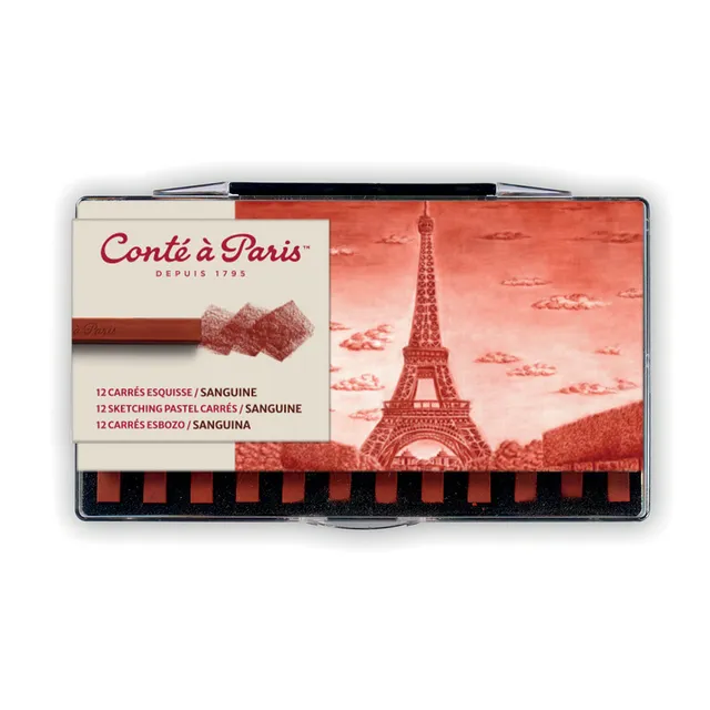 cont-paris-carr-s-sanguine-bo-te-de-12-pastels-carr-s image 1