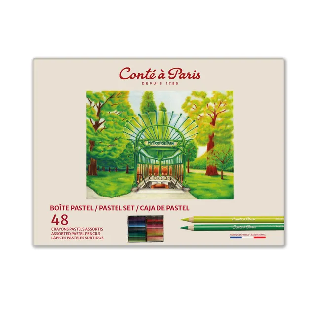 cont-paris-crayons-pastel-bo-te-de-48-couleurs image 1